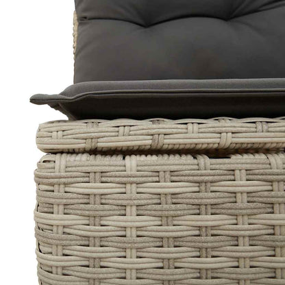Set Divano da Giardino 5pz con Cuscini Grigio Chiaro Polyrattan | homemem39