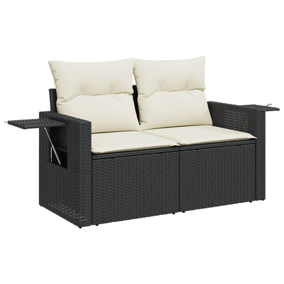 Set Divano da Giardino 6 pz con Cuscini Nero in Polyrattan | homemem39