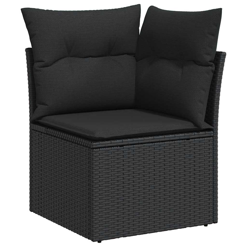 Set Divano da Giardino 6 pz con Cuscini Nero in Polyrattan | homemem39