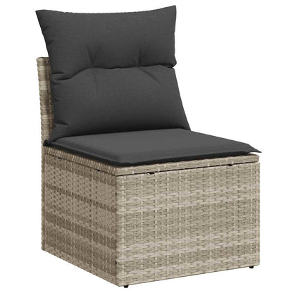 Set Divano da Giardino 6pz con Cuscini Grigio Chiaro Polyrattan | homemem39