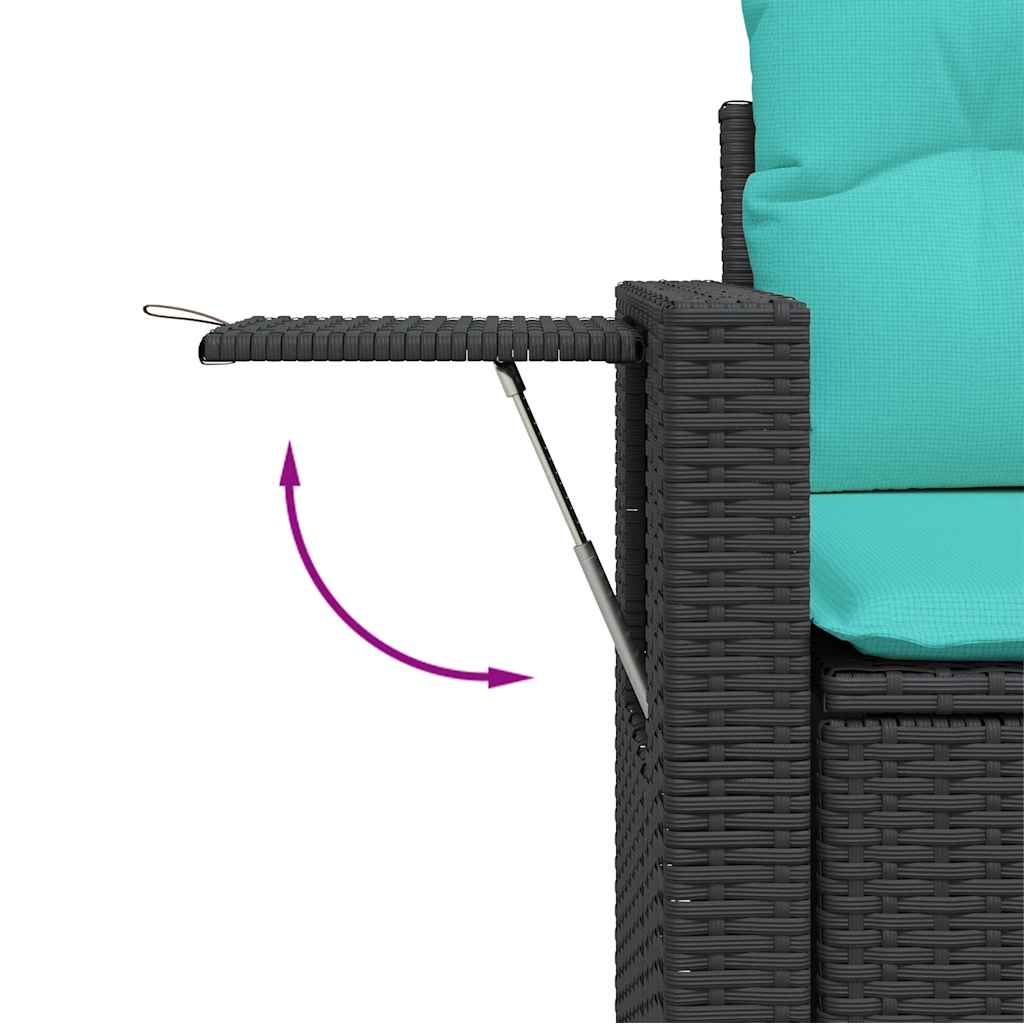Set Divani da Giardino 7 pz con Cuscini Nero in Polyrattan | homemem39