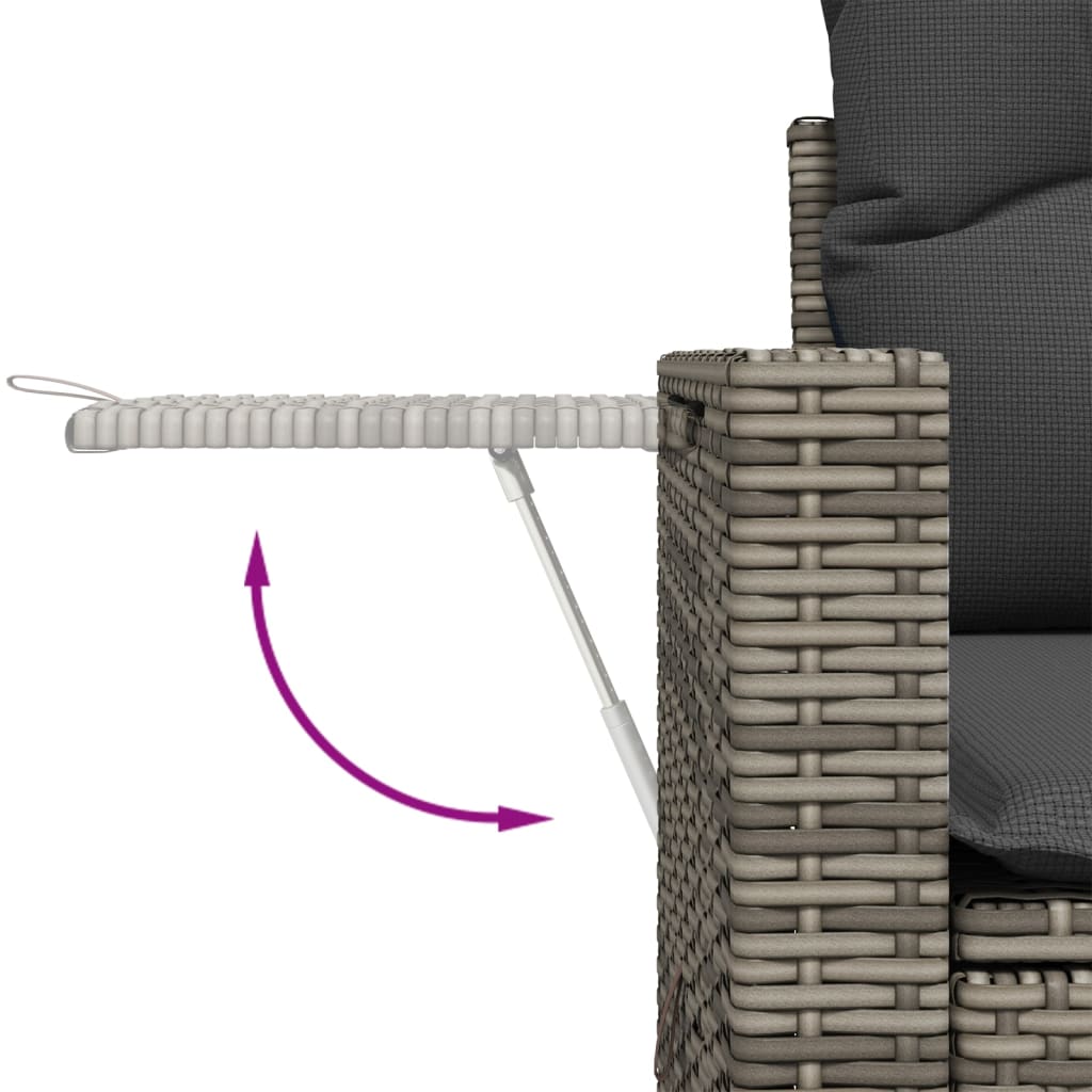Set Divani da Giardino 7 pz con Cuscini Grigio in Polyrattan | homemem39
