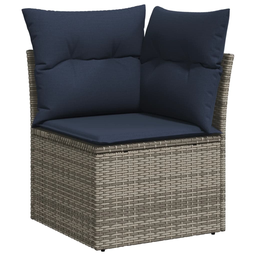 Set Divani da Giardino 6 pz con Cuscini Grigio in Polyrattan | homemem39