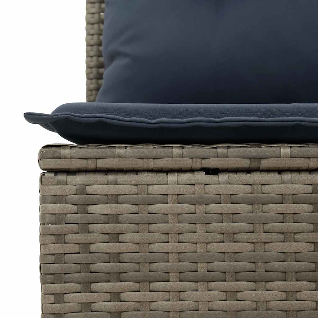 Set Divani da Giardino 7 pz con Cuscini Grigio in Polyrattan | homemem39