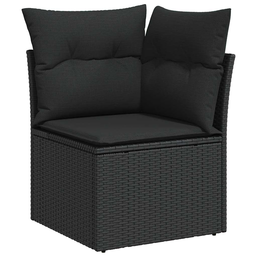 Set Divani da Giardino con Cuscini 8 pz Nero in Polyrattan | homemem39