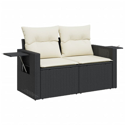 Set Divani da Giardino con Cuscini 8 pz Nero in Polyrattan | homemem39