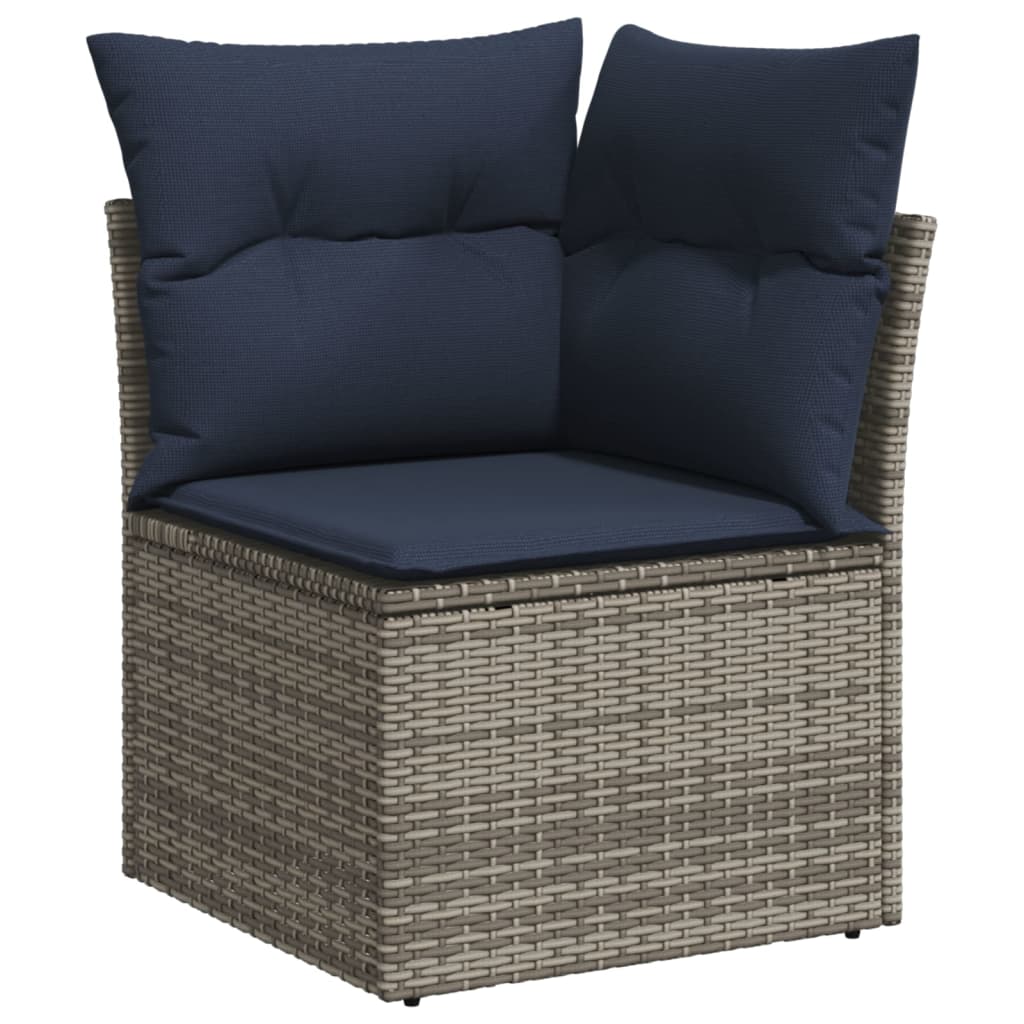 Set Divani da Giardino 6 pz con Cuscini Grigio in Polyrattan | homemem39