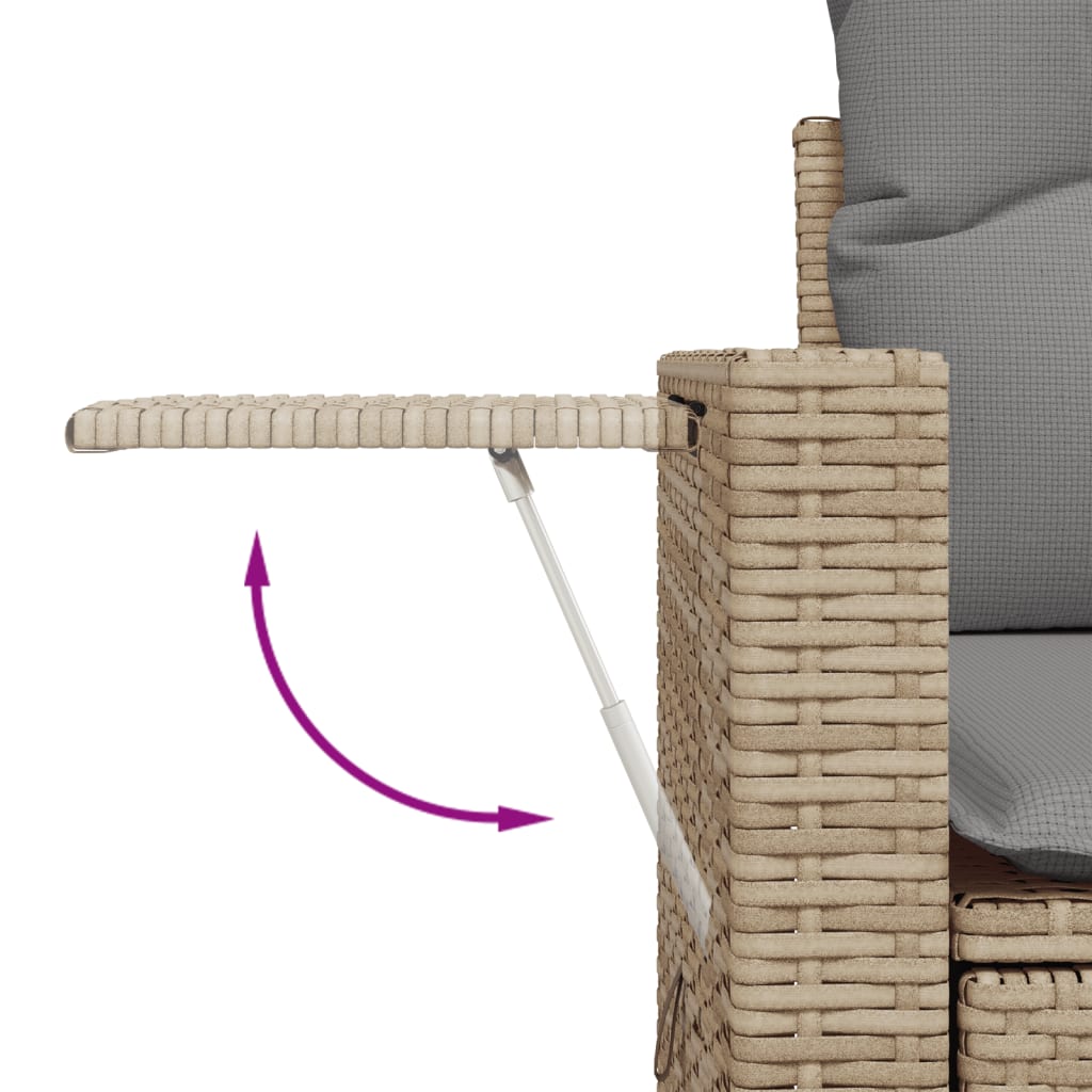 Set Divani da Giardino 7 pz con Cuscini Beige in Polyrattan | homemem39