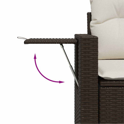 Set Divani da Giardino 7 pz con Cuscini Marrone in Polyrattan | homemem39
