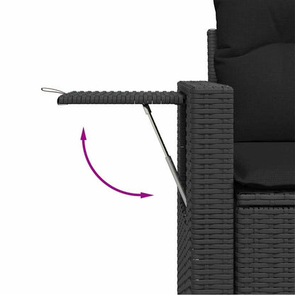 Set Divani da Giardino con Cuscini 8 pz Nero in Polyrattan | homemem39