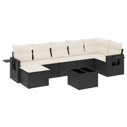 Set Divani da Giardino con Cuscini 8 pz Nero in Polyrattan - homemem39