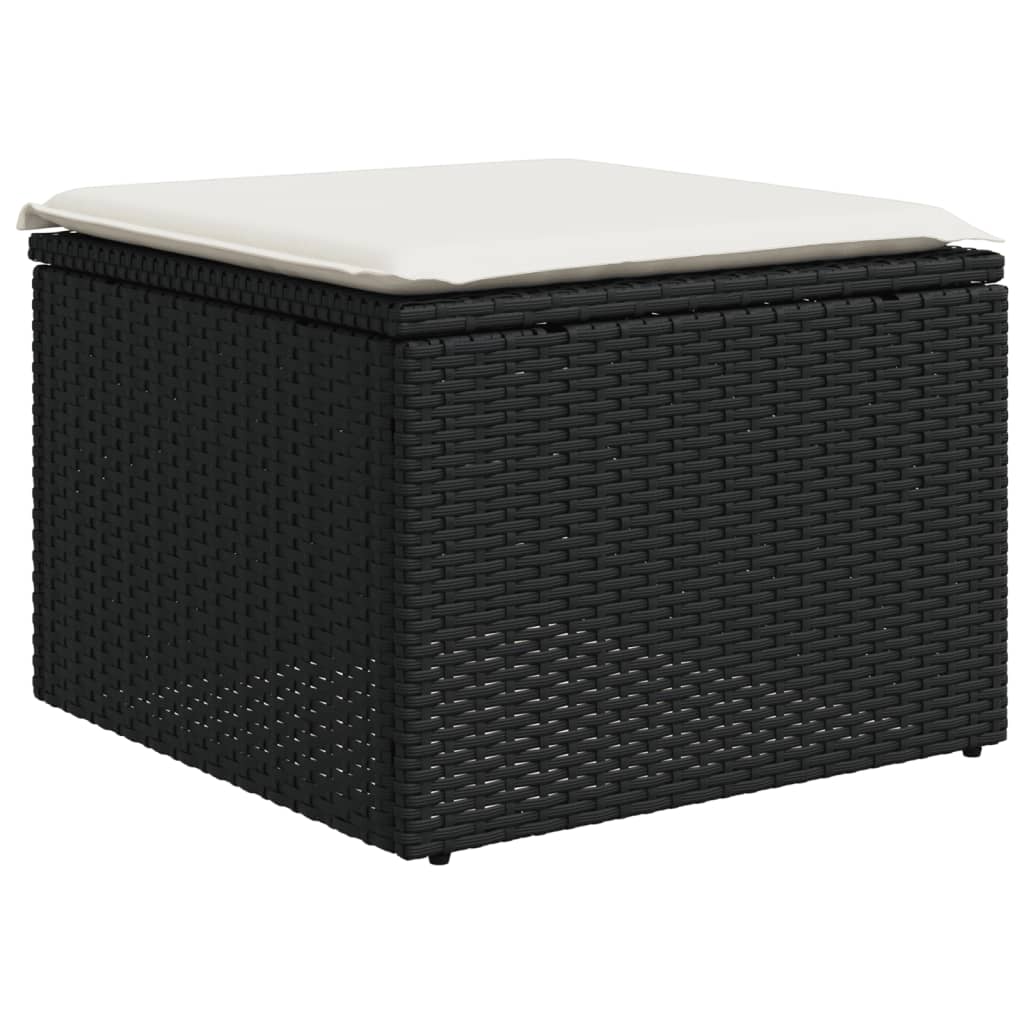 Set Divani da Giardino con Cuscini 7pz Nero Polyrattan | homemem39