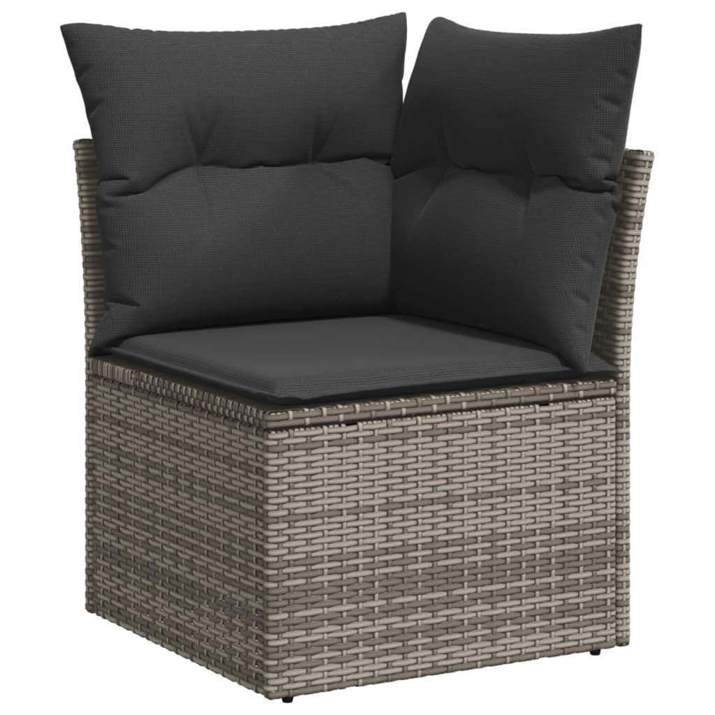 Set Divani da Giardino 7 pz con Cuscini Grigio in Polyrattan | homemem39