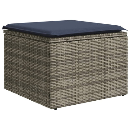 Set Divani da Giardino 8 pz con Cuscini Grigio in Polyrattan | homemem39