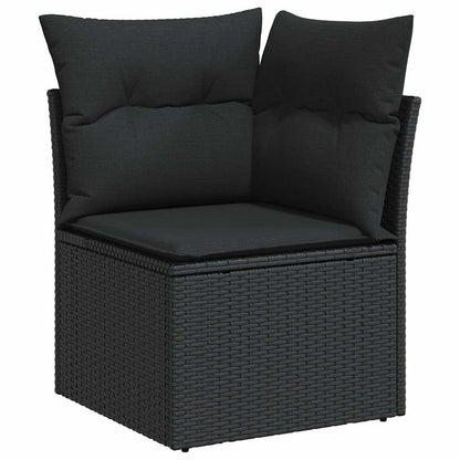 Set Divani da Giardino 9 pz con Cuscini Nero in Polyrattan | homemem39