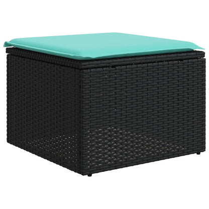Set Divani da Giardino 9 pz con Cuscini Nero in Polyrattan | homemem39