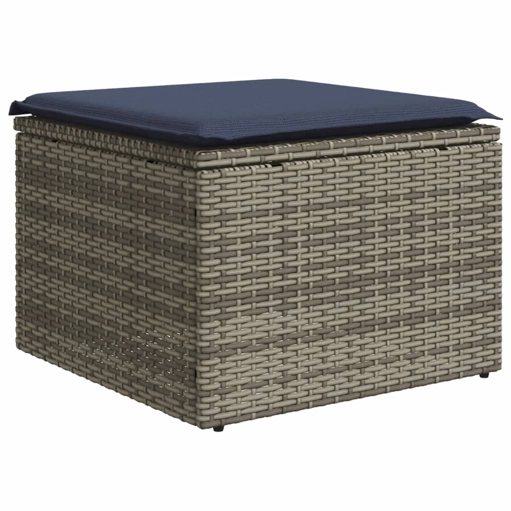 Set Divani da Giardino 9 pz con Cuscini Grigio in Polyrattan | homemem39