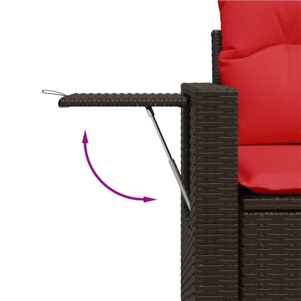 Set Divani da Giardino 9 pz con Cuscini Marrone in Polyrattan | homemem39