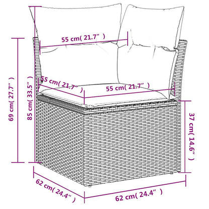 Set Divani da Giardino 6 pz con Cuscini Grigio in Polyrattan | homemem39