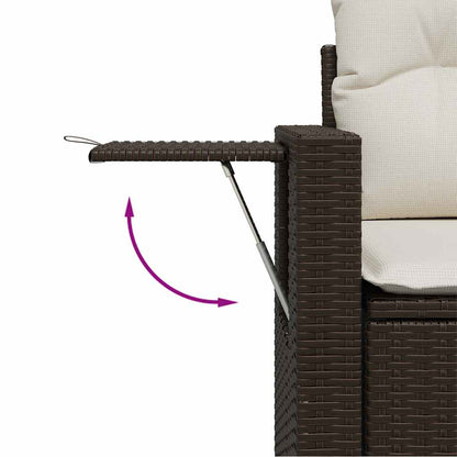 Set Divano da Giardino 6 pz con Cuscini Marrone in Polyrattan - homemem39