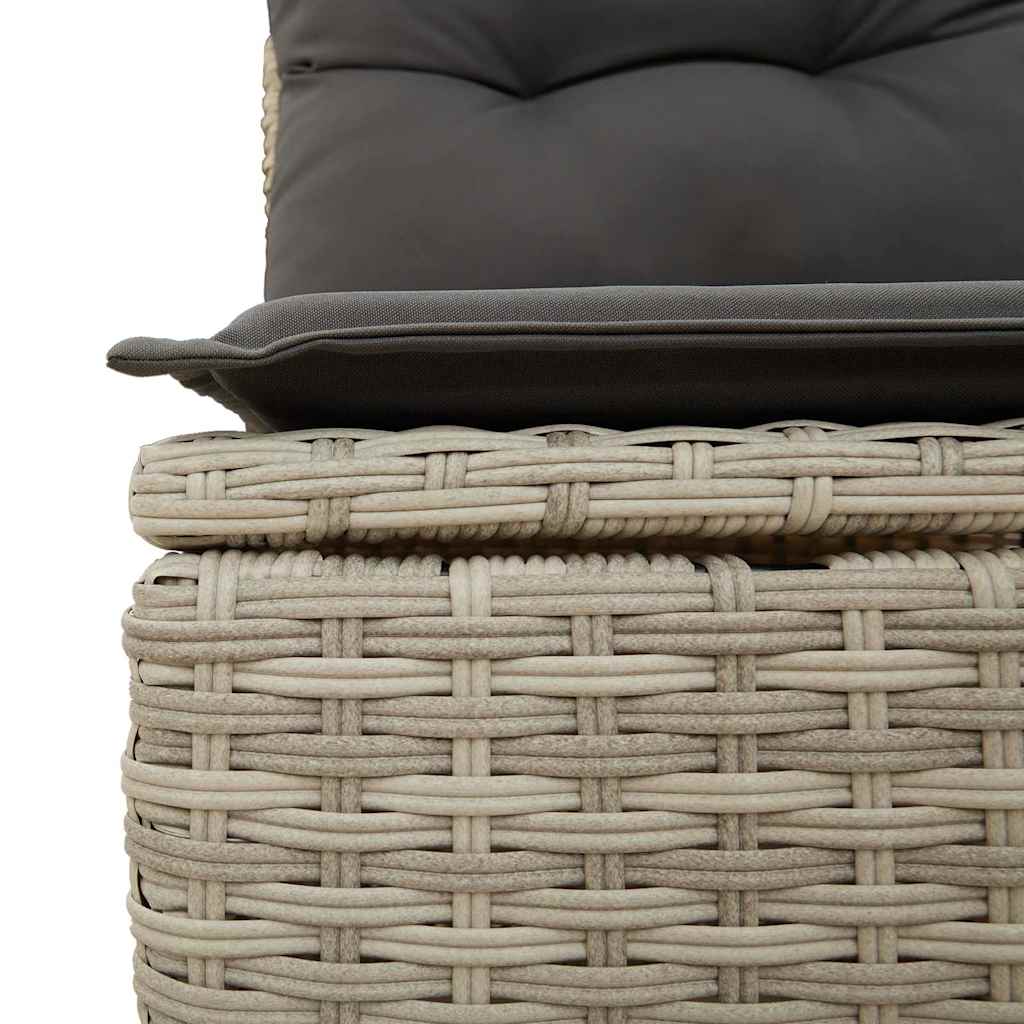 Set Divano da Giardino 9pz con Cuscini Grigio Chiaro Polyrattan | homemem39