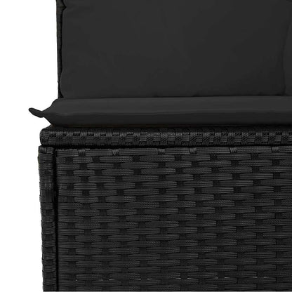 Set Divani da Giardino 10pz con Cuscini in Polyrattan Nero | homemem39