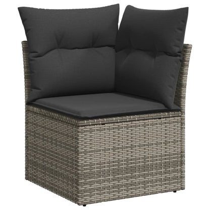 Set Divani da Giardino 11 pz con Cuscini in Polyrattan Grigio | homemem39