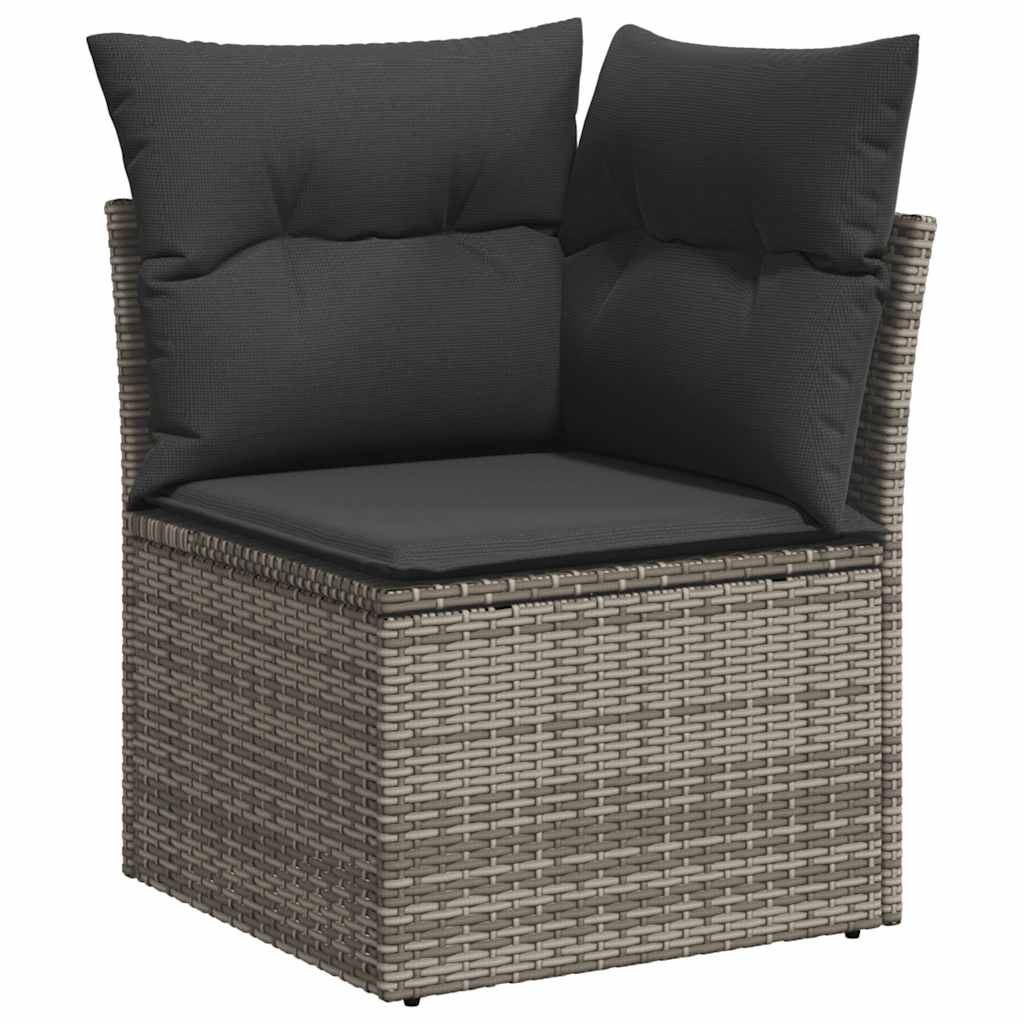 Set Divani da Giardino 11 pz con Cuscini in Polyrattan Grigio | homemem39