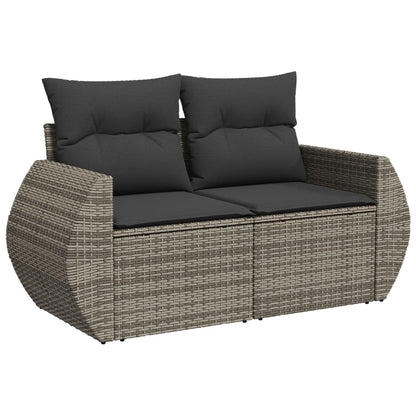 Set Divano da Giardino 8 pz con Cuscini Grigio in Polyrattan | homemem39