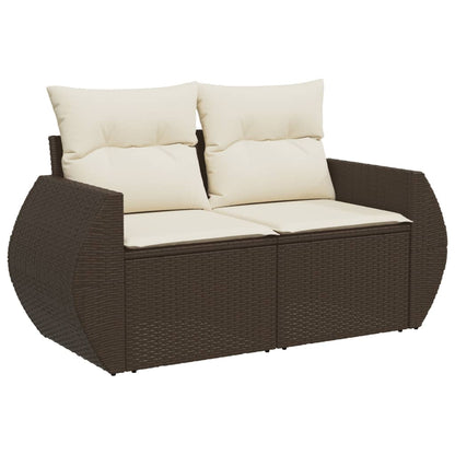 Set Divani da Giardino 8 pz con Cuscini Marrone in Polyrattan | homemem39