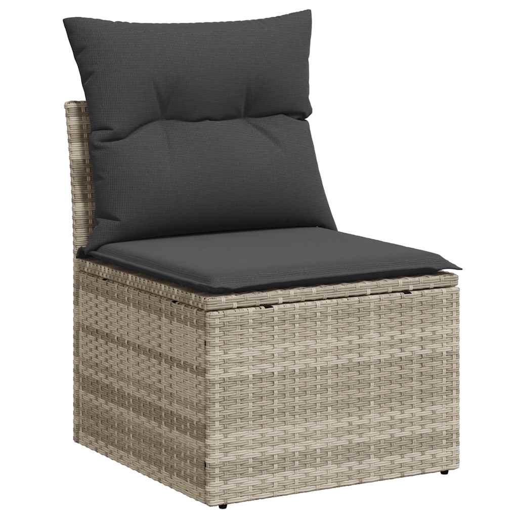 Set Divano da Giardino 8pz con Cuscini Grigio Chiaro Polyrattan | homemem39