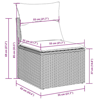 Set Divano da Giardino 8pz con Cuscini Grigio Chiaro Polyrattan | homemem39