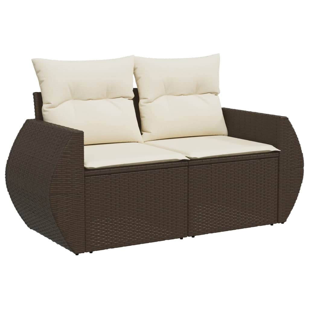 Set Divani da Giardino 8 pz con Cuscini Marrone in Polyrattan | homemem39
