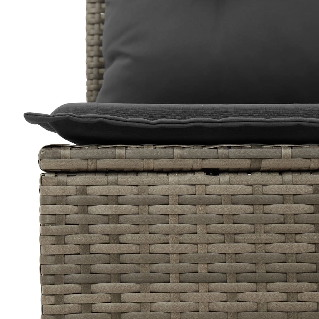 Set Divano da Giardino 9 pz con Cuscini Grigio in Polyrattan | homemem39