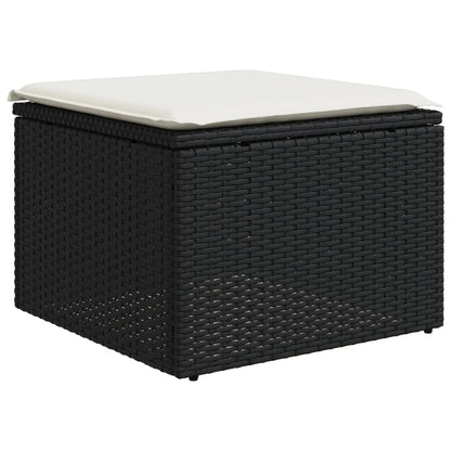 Set Divani da Giardino 4 pz con Cuscini Nero in Polyrattan | homemem39