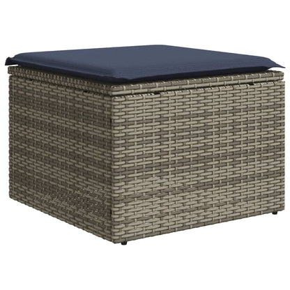Set Divani da Giardino 5 pz con Cuscini Grigio in Polyrattan