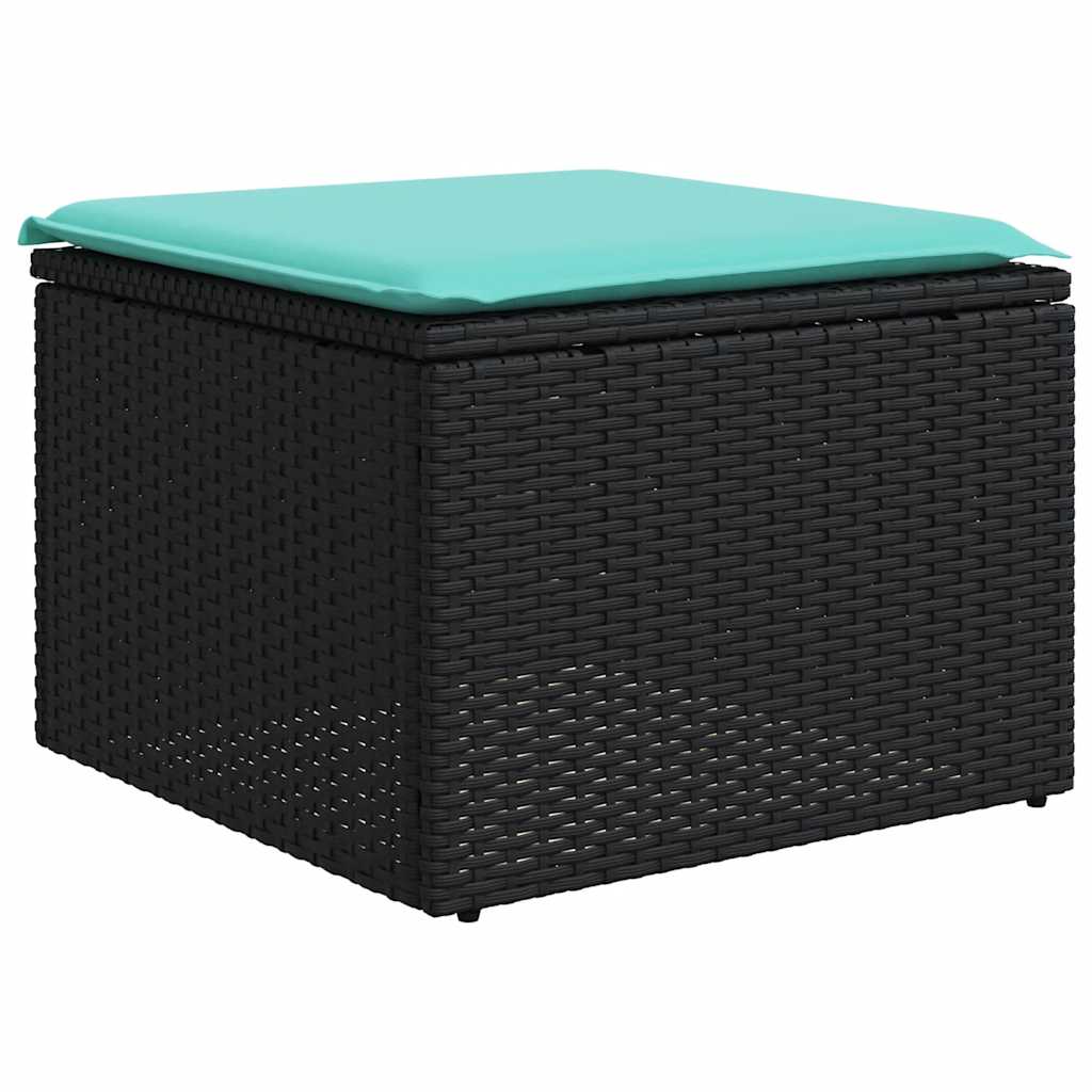 Set Divani da Giardino 6 pz con Cuscini Nero in Polyrattan | homemem39