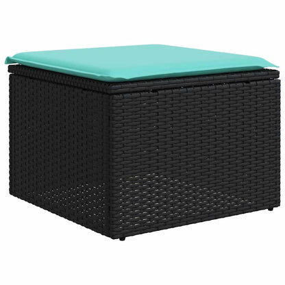 Set Divani da Giardino 6 pz con Cuscini Nero in Polyrattan | homemem39