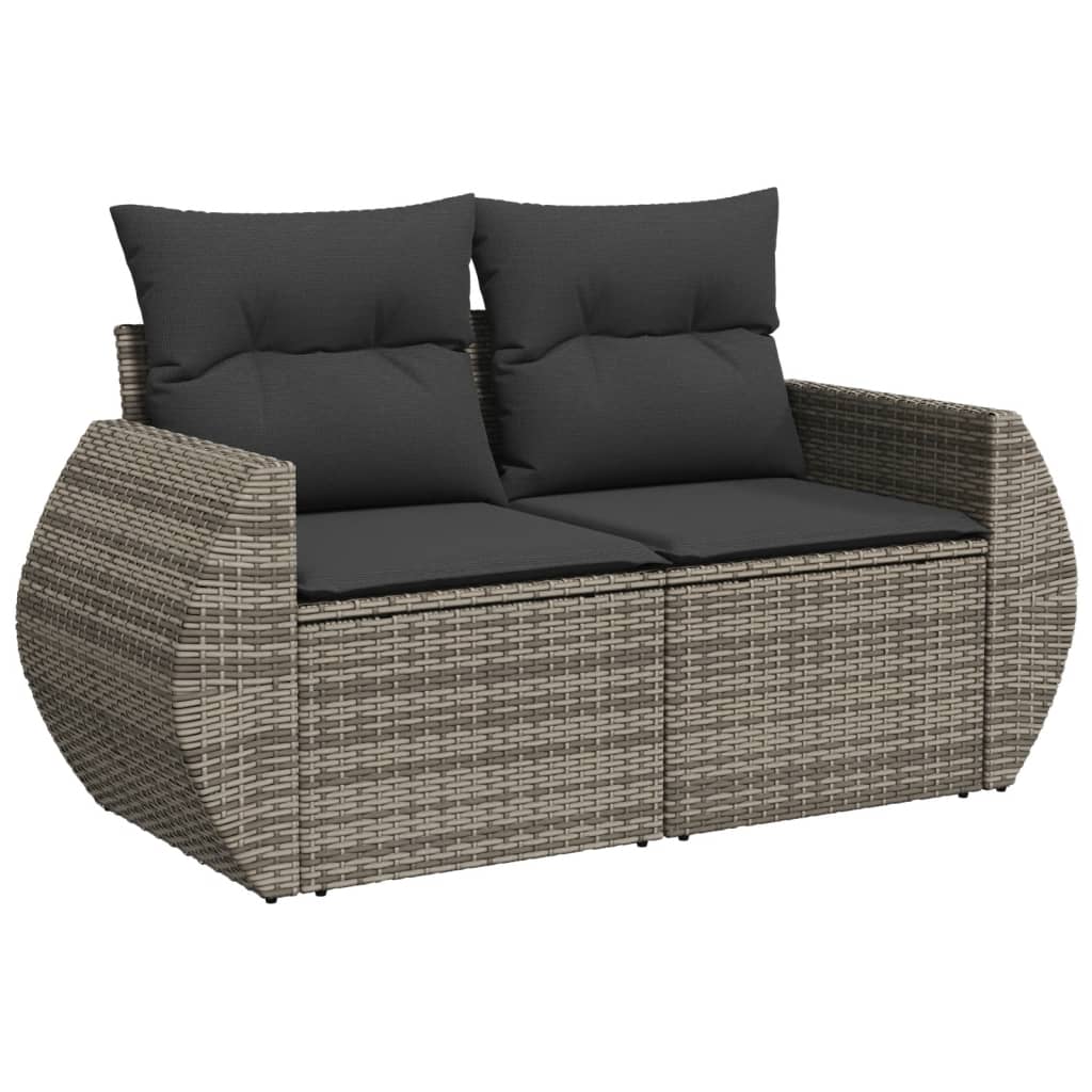 Set Divano da Giardino 6 pz con Cuscini Grigio in Polyrattan | homemem39