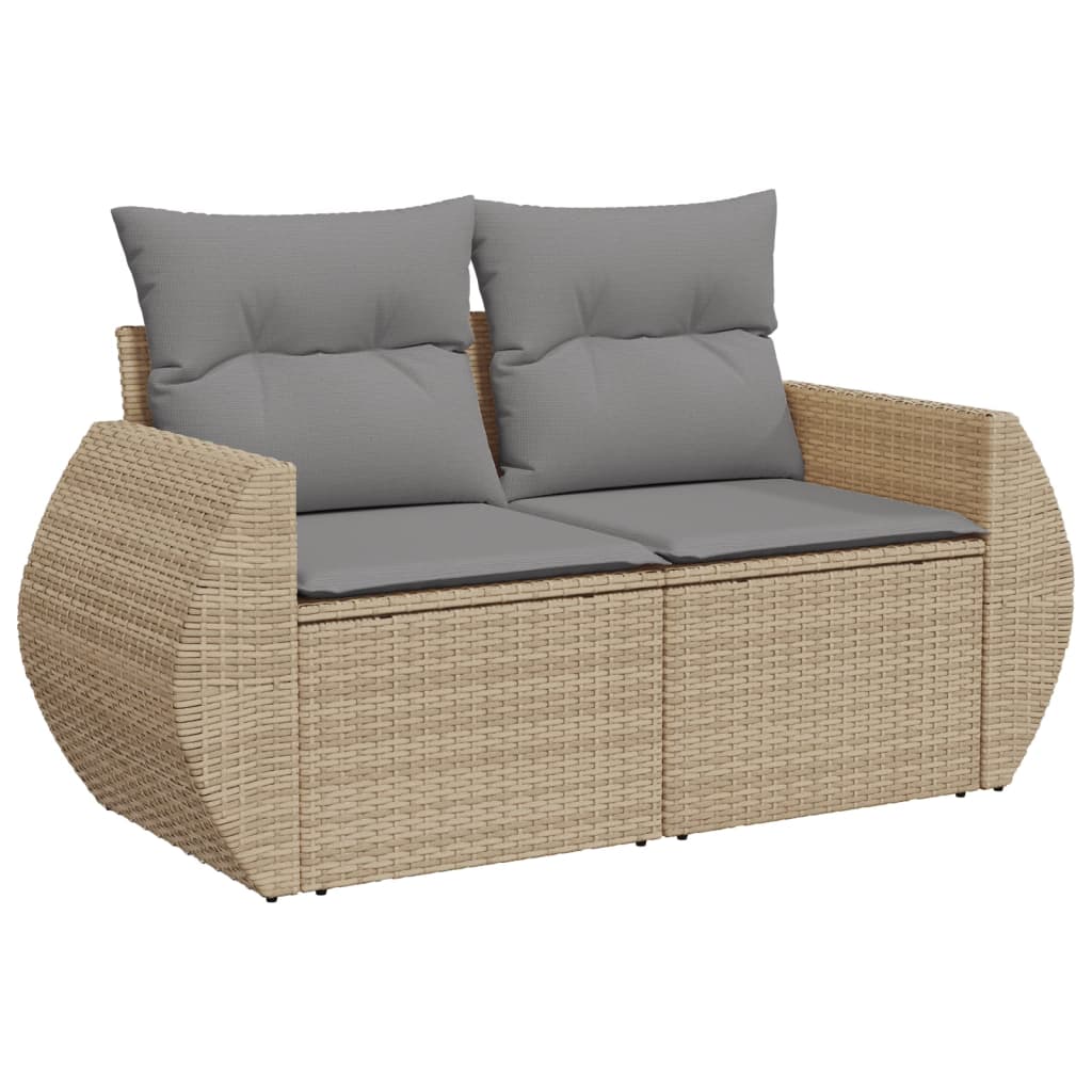 Set Divano da Giardino 5 pz con Cuscini Beige in Polyrattan - homemem39