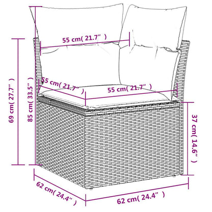 Set Divani da Giardino 5 pz con Cuscini Marrone in Polyrattan | homemem39