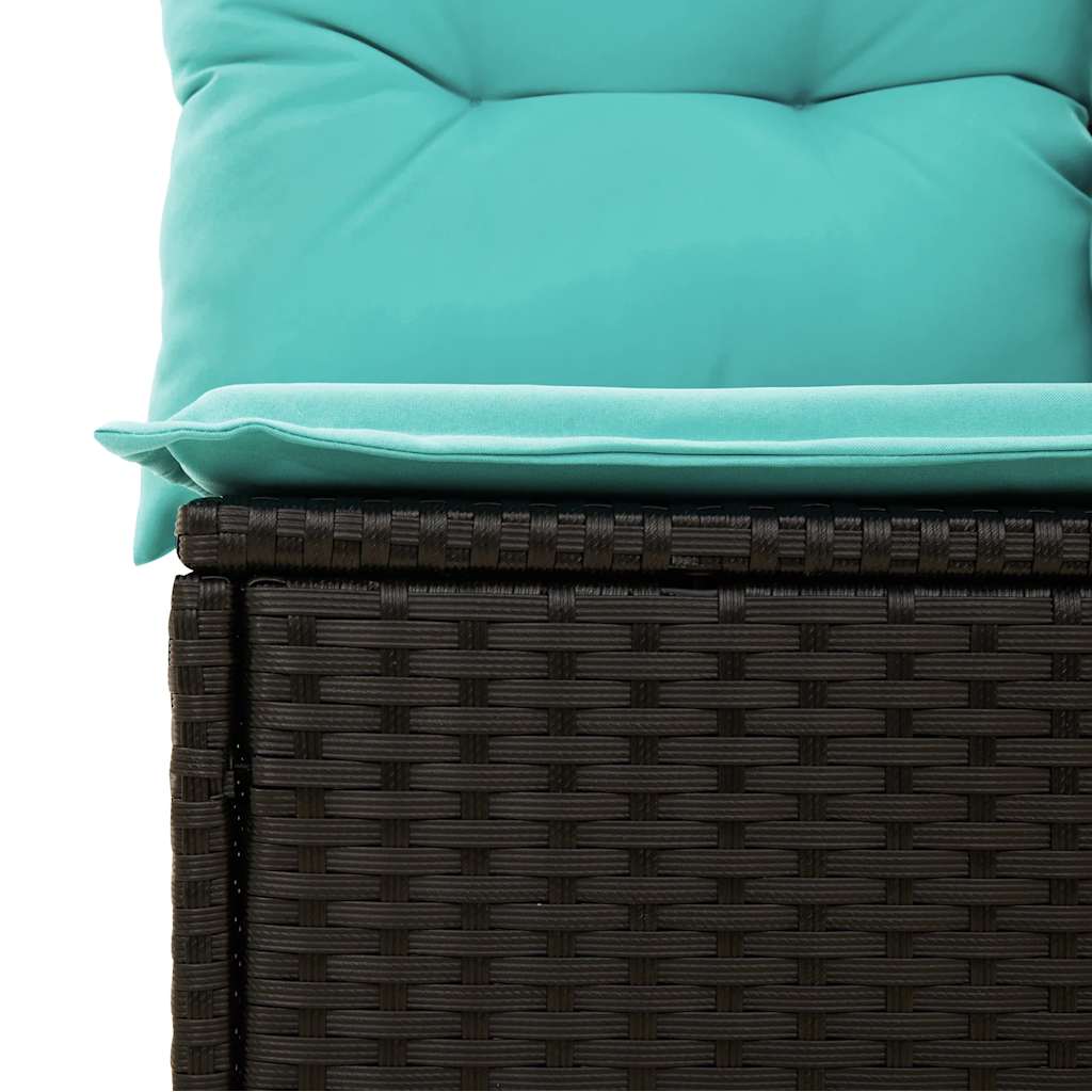 Set Divani da Giardino 6 pz con Cuscini Nero in Polyrattan | homemem39