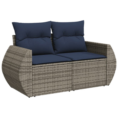 Set Divani da Giardino 6 pz con Cuscini Grigio in Polyrattan | homemem39