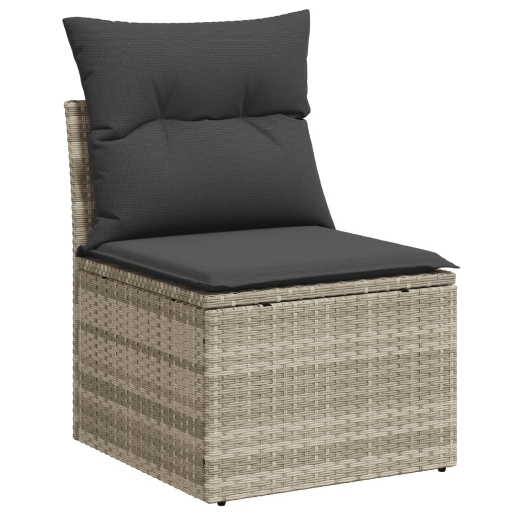 Set Divano da Giardino 6pz con Cuscini Grigio Chiaro Polyrattan | homemem39