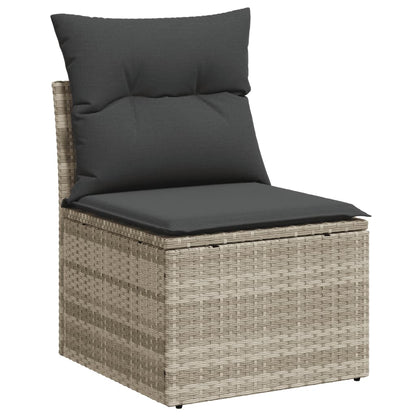 Set Divano da Giardino 6pz con Cuscini Grigio Chiaro Polyrattan | homemem39