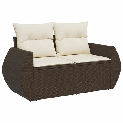 Set Divano da Giardino 6 pz con Cuscini Marrone in Polyrattan | homemem39