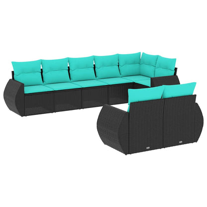 Set Divani da Giardino 8 pz con Cuscini in Polyrattan