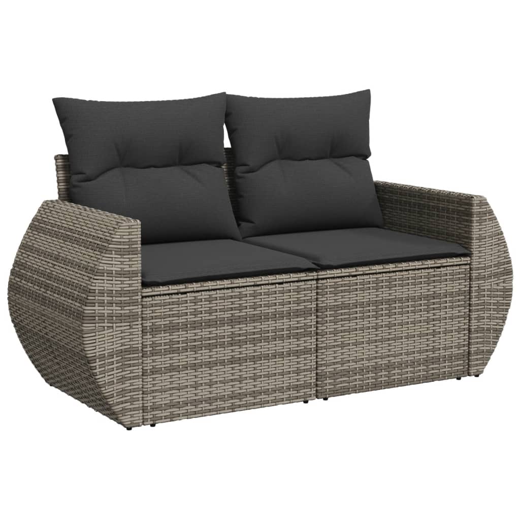 Set Divano da Giardino 8 pz con Cuscini Grigio in Polyrattan - homemem39