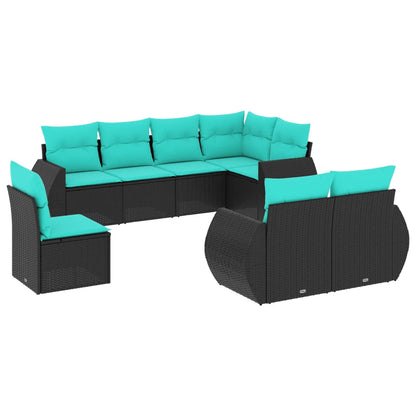 Set Divani da Giardino 8 pz con Cuscini in Polyrattan