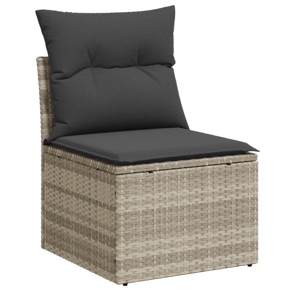 Set Divano da Giardino 6pz con Cuscini Grigio Chiaro Polyrattan - homemem39